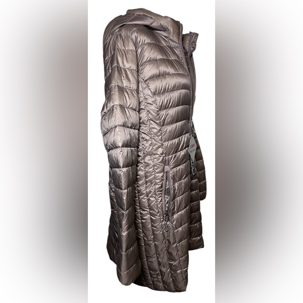 32 Degrees Heat NWT Women's Hooded Packable Down Puffer Jacket Taupe Brown 2X LG - Picture 2 of 14
